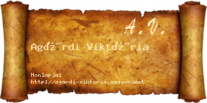 Agárdi Viktória névjegykártya